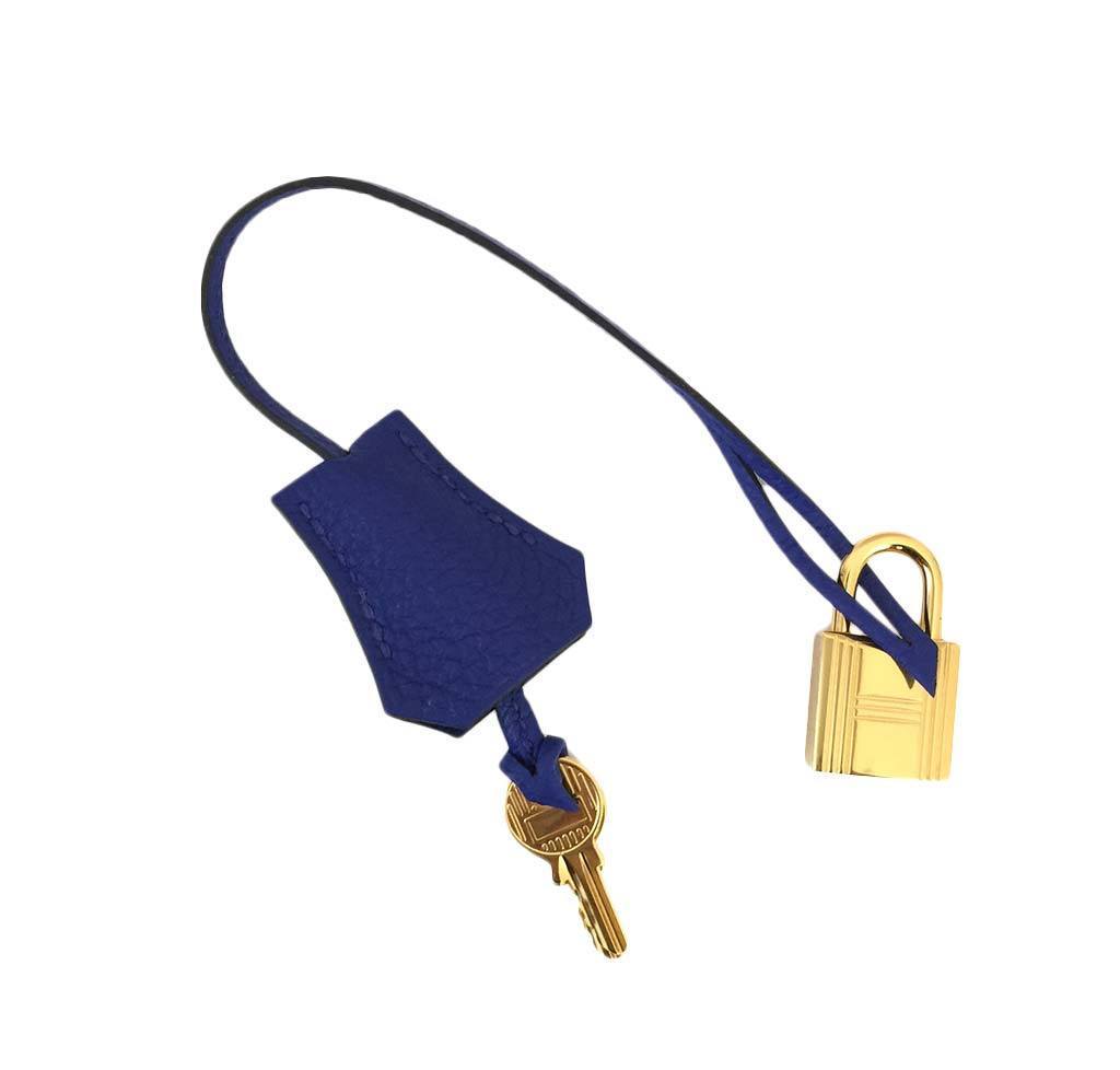 Hermes Birkin 30 Blue Electrique Togo Leather Gold Hardware