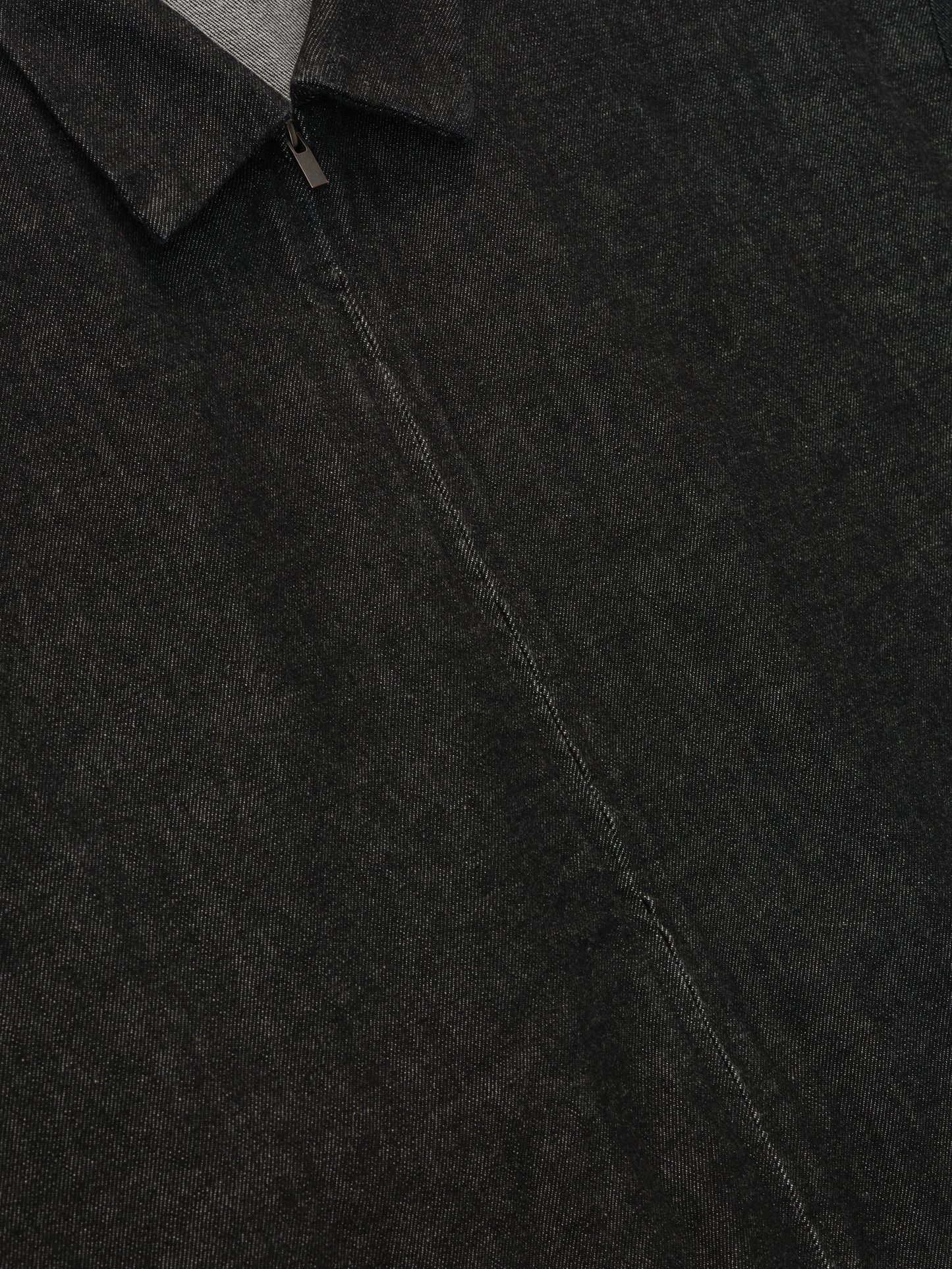 Fear of God Essentials Denim Full Zip 3/4 Sleeve Shirt