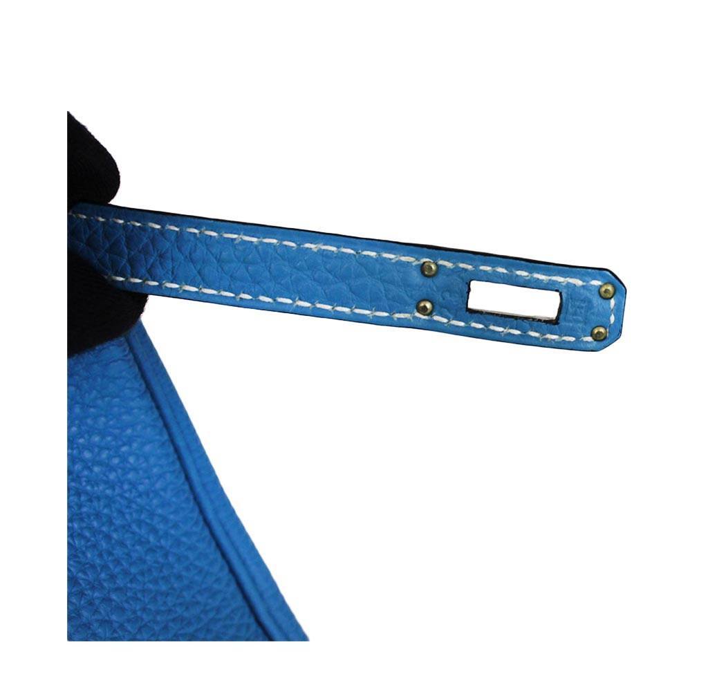 Hermes Birkin 25 Blue Jean Epsom Leather Palladium Hardware