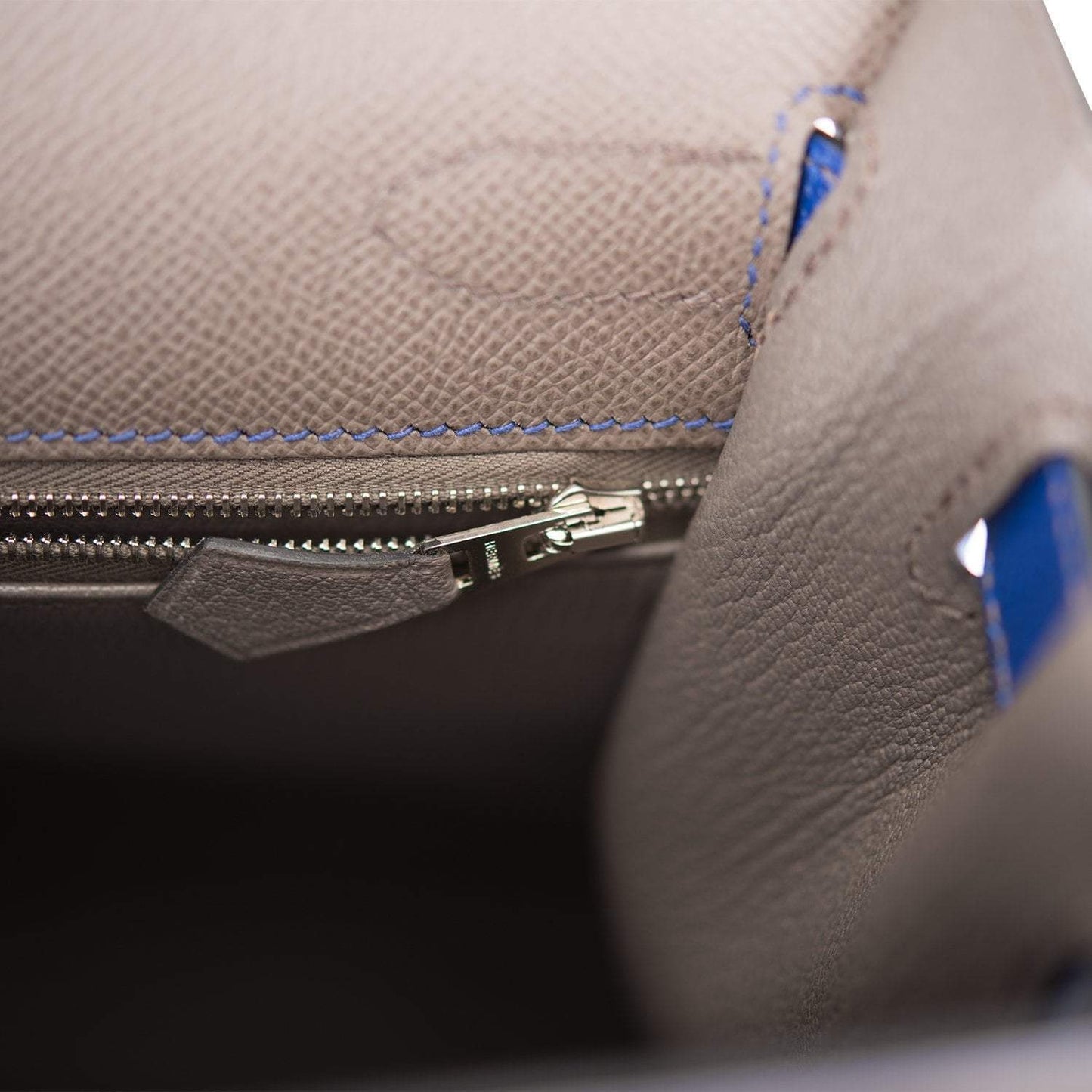 Hermes Kelly 32 Bi-Color Etain Bleu Electric