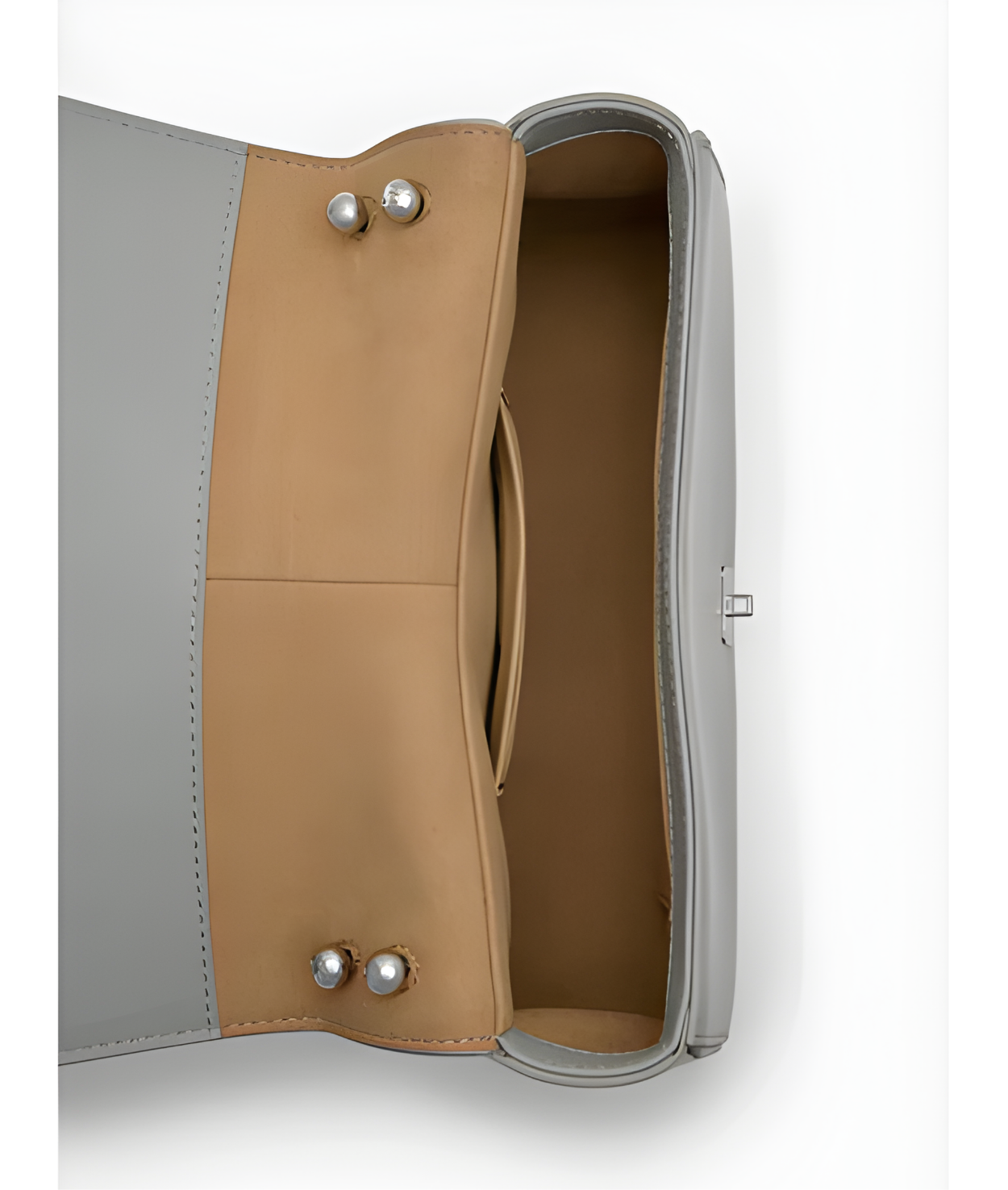 Aurora Leather Handbag for WomenGray Genuine Leather Tote with Zip Closure