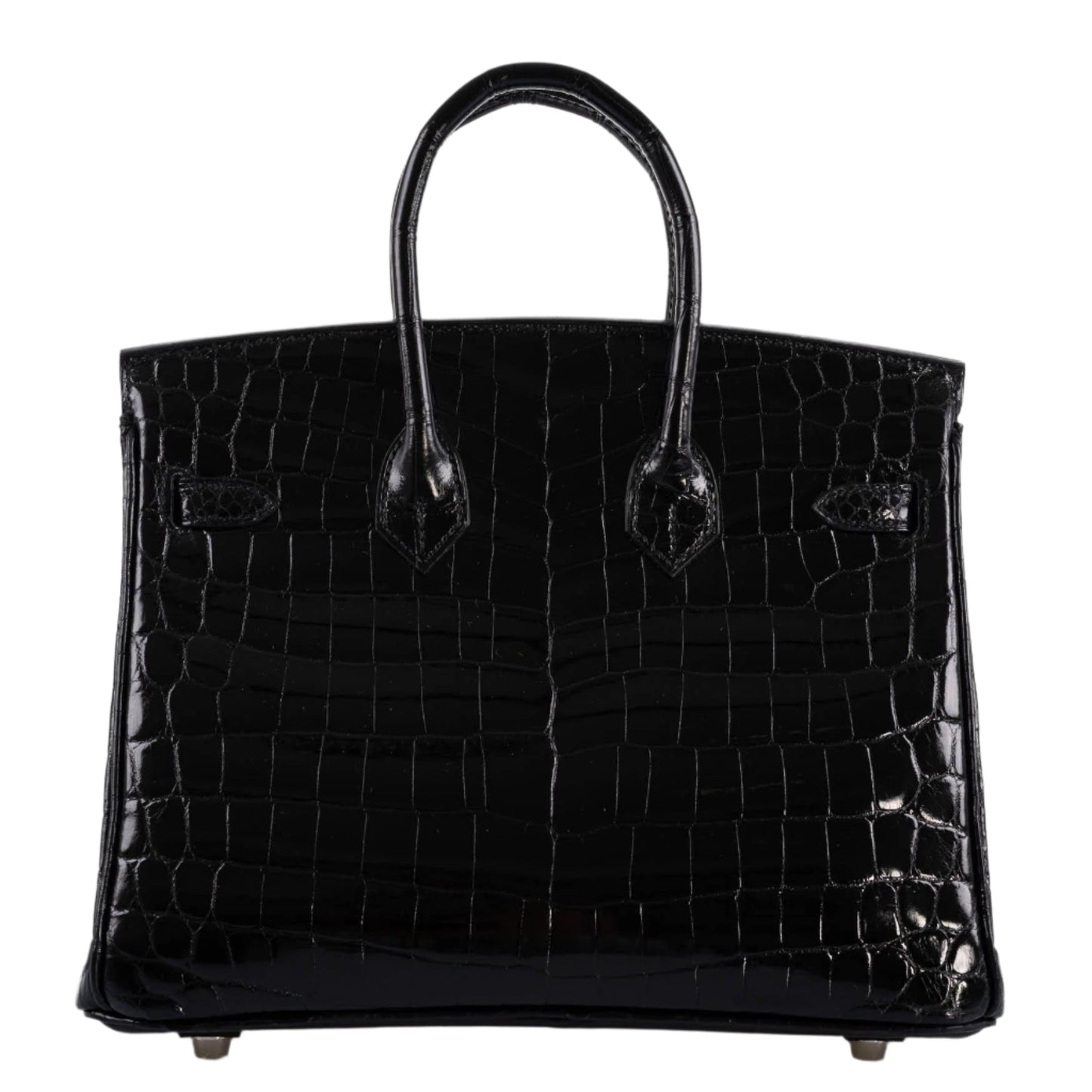 Hermes Birkin 25 Shiny Black Niloticus Crocodile with Palladium Hardware - 2019, D