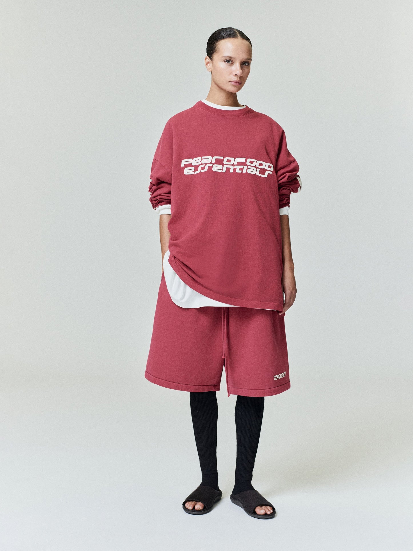 Fear of God Essentials 90s Oversized Long Sleeve Logo Tee