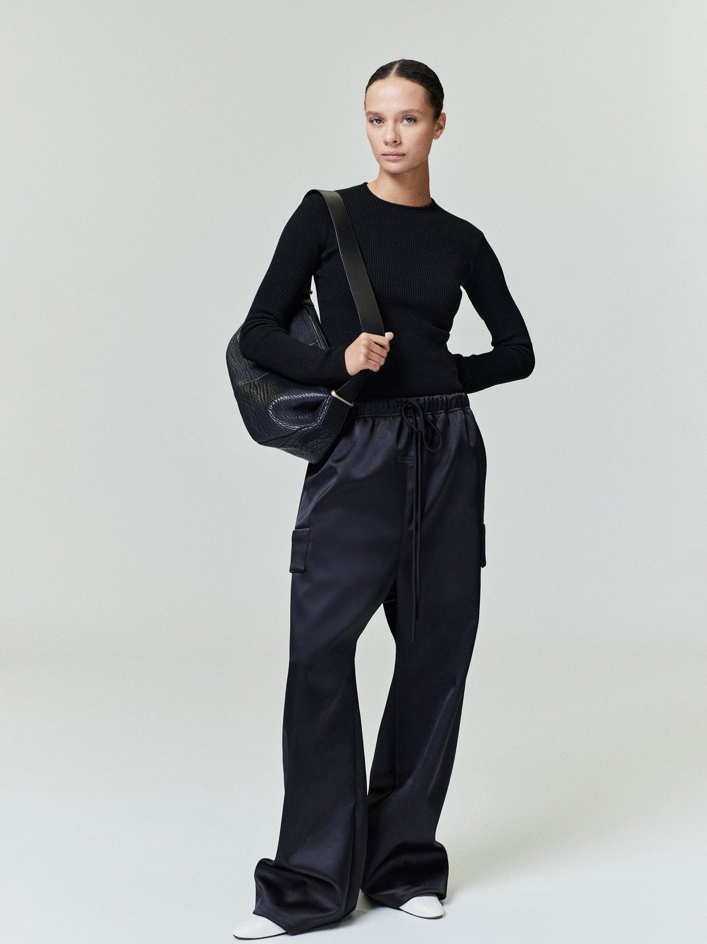 Fear of God Essentials Bonded Satin Wide Leg Field Pant