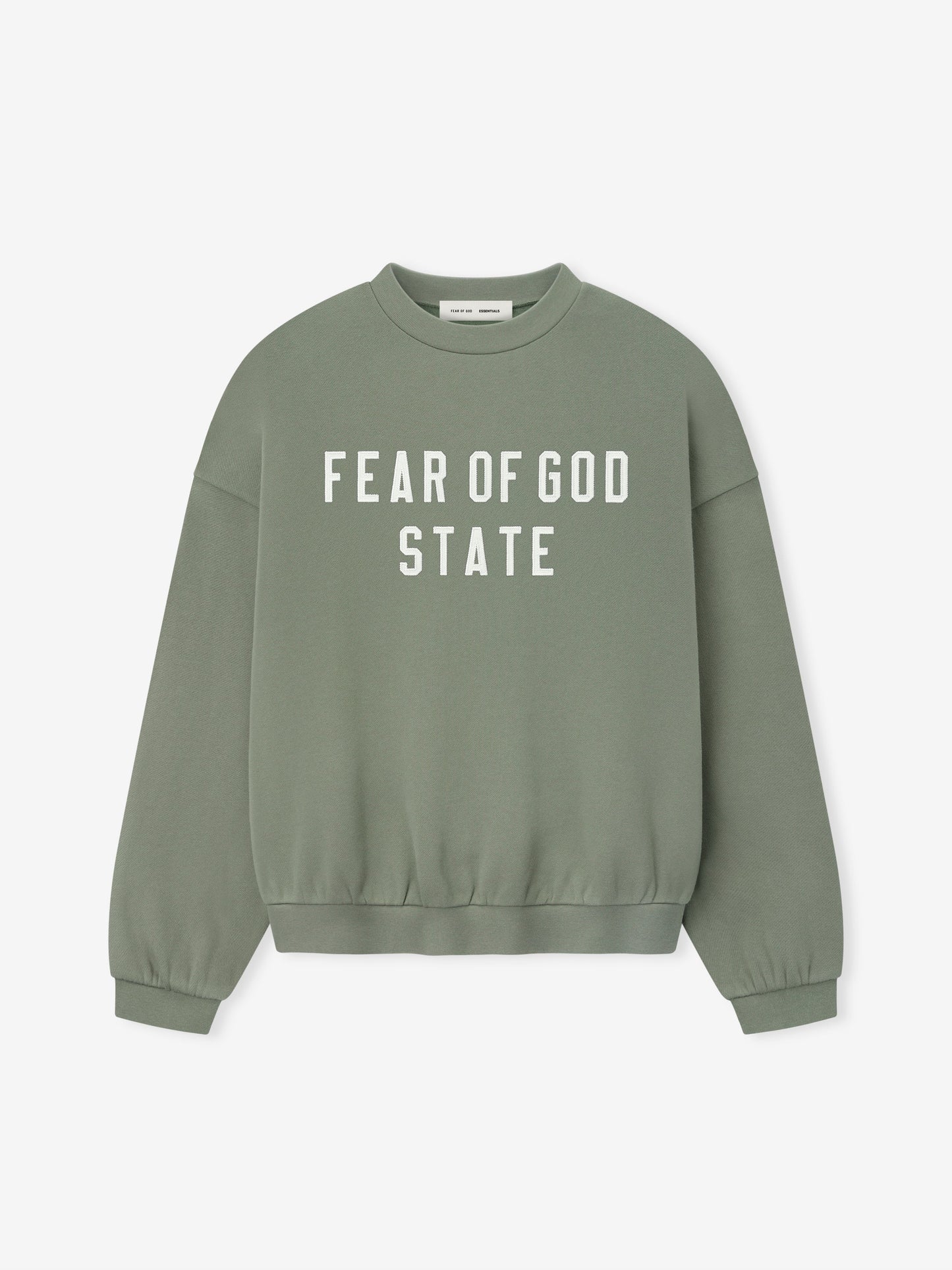 Fear of God Essentials 90s Fit Fleece Crewneck - Satin Twill Logo