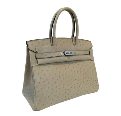 Hermes Birkin 30 Parchemin Ostrich Palladium Hardware