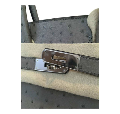 Hermes Birkin 30 Gris Tourterelle Ostrich Palladium Hardware
