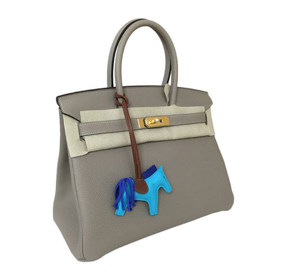 Hermes Birkin 30 Gris Tourterelle Clemence Leather Gold Hardware