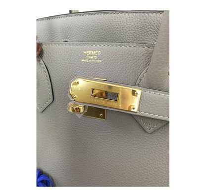 Hermes Birkin 30 Gris Tourterelle Clemence Leather Gold Hardware