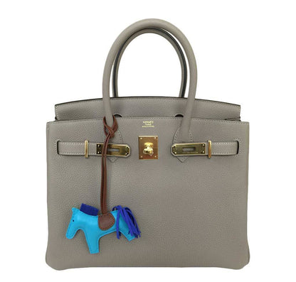 Hermes Birkin 30 Gris Tourterelle Clemence Leather Gold Hardware
