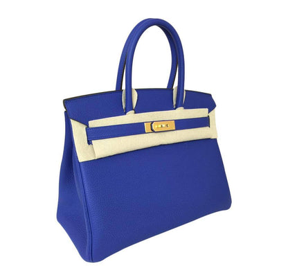 Hermes Birkin 30 Blue Electrique Togo Leather Gold Hardware
