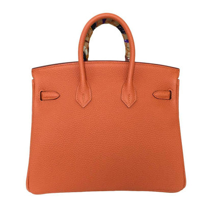 Hermes Birkin 25 Feu Clemence Leather Palladium Hardware