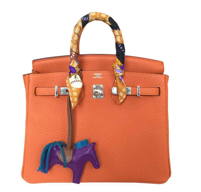 Hermes Birkin 25 Feu Clemence Leather Palladium Hardware