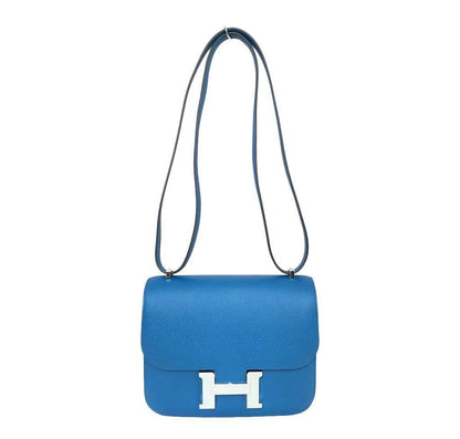 Hermes Constance 18 Blue Izmir Epsom Leather Palladium Hardware