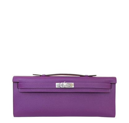 Hermes Kelly Cut Anemone Epsom Leather Palladium Hardware