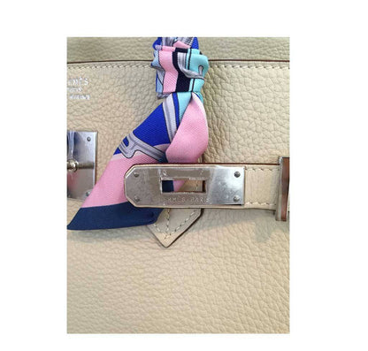 Hermes Birkin 35 Craie Clemence Leather Palladium Hardware