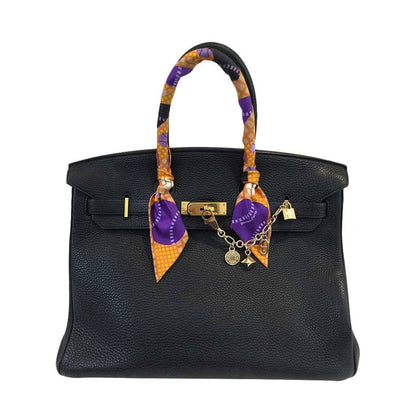 Hermes Birkin 35 Black Clemence Leather Gold Hardware
