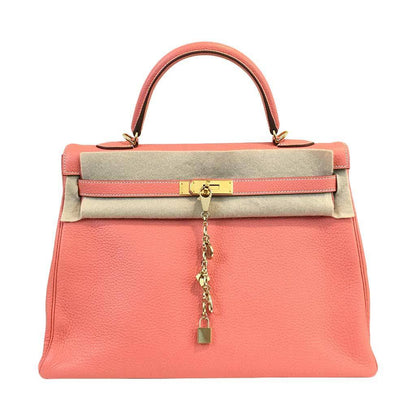 Hermes Kelly 35 Crevette Clemence Leather Gold Hardware