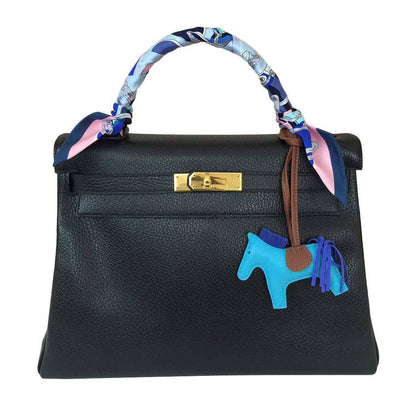 Hermes Kelly 32 Black Ardennes Leather Gold Hardware
