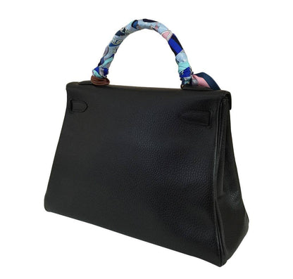 Hermes Kelly 32 Black Ardennes Leather Gold Hardware