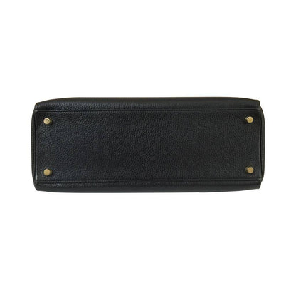 Hermes Kelly 32 Black Ardennes Leather Gold Hardware