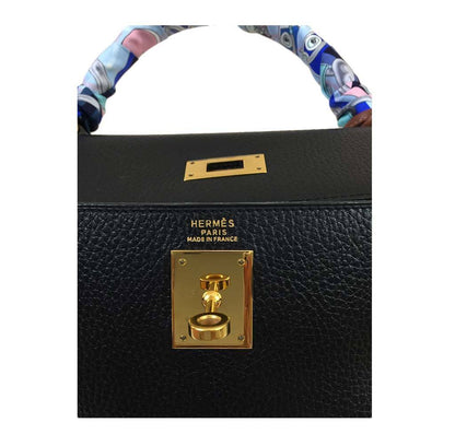 Hermes Kelly 32 Black Ardennes Leather Gold Hardware