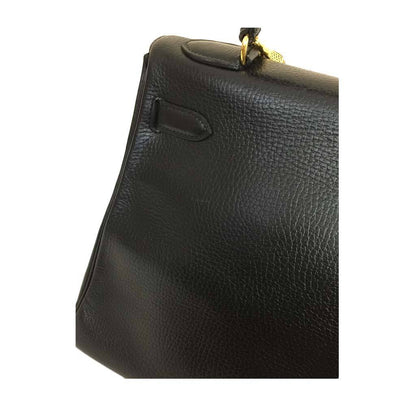 Hermes Kelly Retourne 32 Black Ardennes Leather Gold Hardware