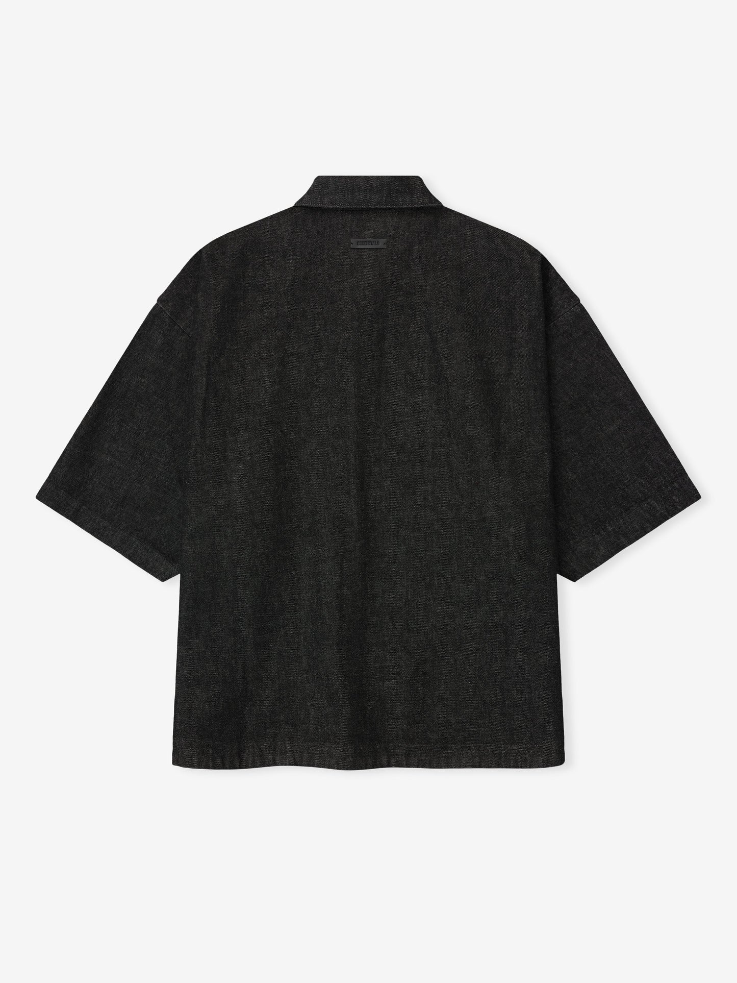 Fear of God Essentials Denim Full Zip 3/4 Sleeve Shirt