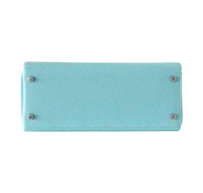 Hermes Kelly 28 Blue Atoll Togo Leather Palladium Hardware