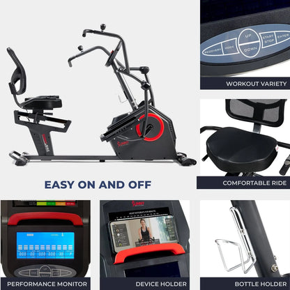 Sunny Health &amp; Fitness Smart Recumbent Cross Trainers Elliptical Exercise Bikes – SF-RB4886 SMART