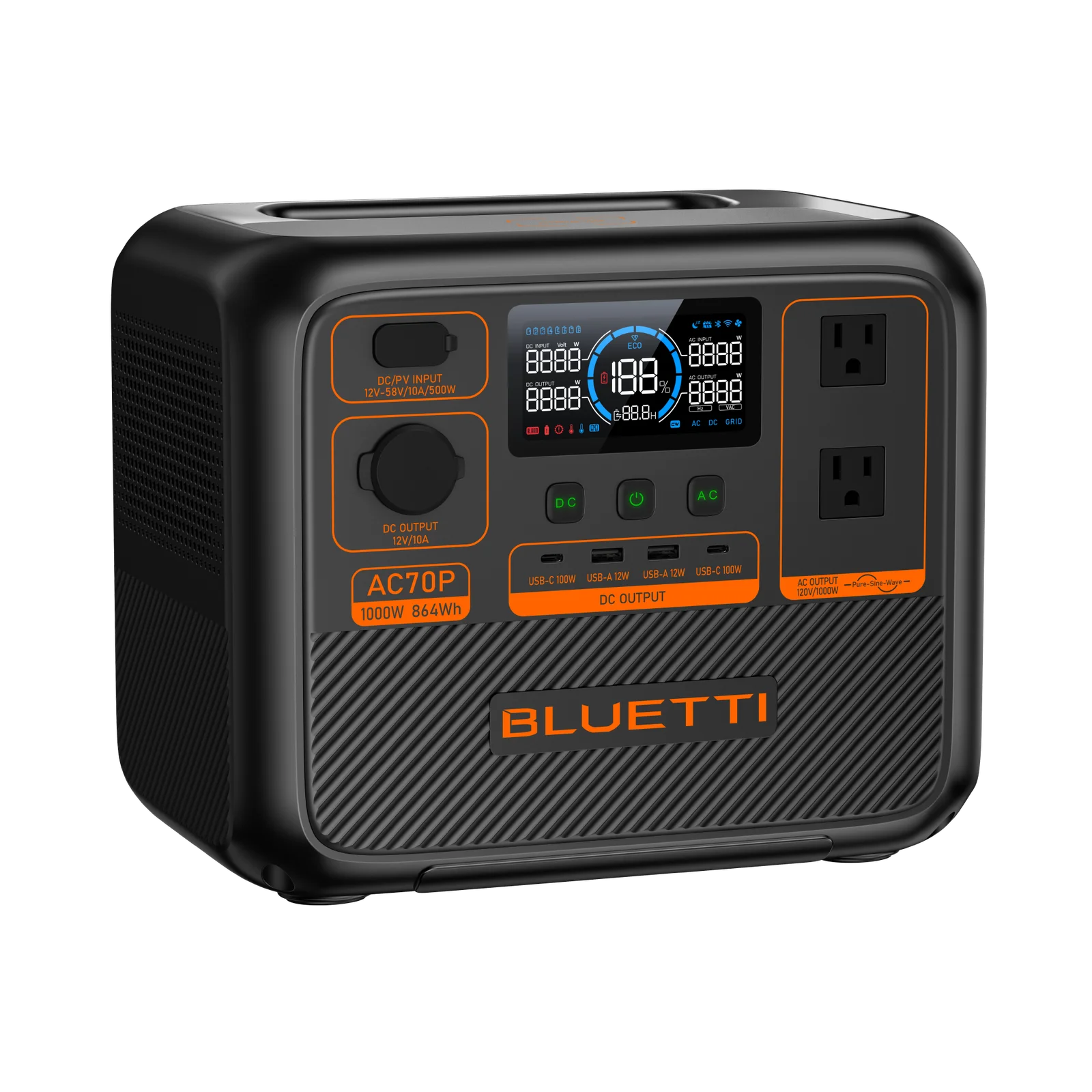 BLUETTI AC70P Portable Powers Stations | 1000W 864Wh