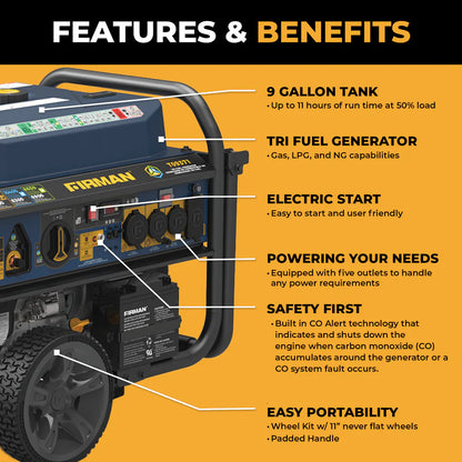 Firman 11600W Tri Fuel Portable Generators.