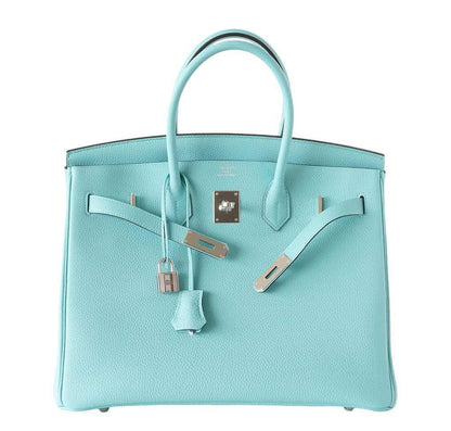 Hermes Birkin 35 Blue Atoll Togo Leather Palladium Hardware