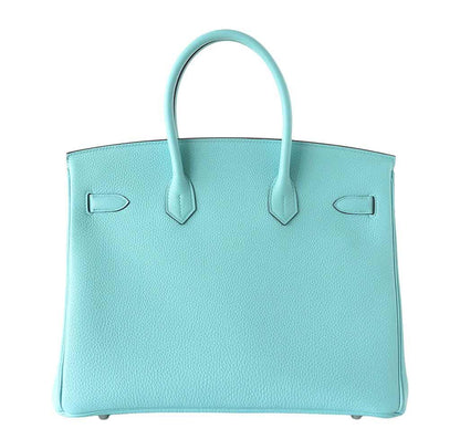 Hermes Birkin 35 Blue Atoll Togo Leather Palladium Hardware