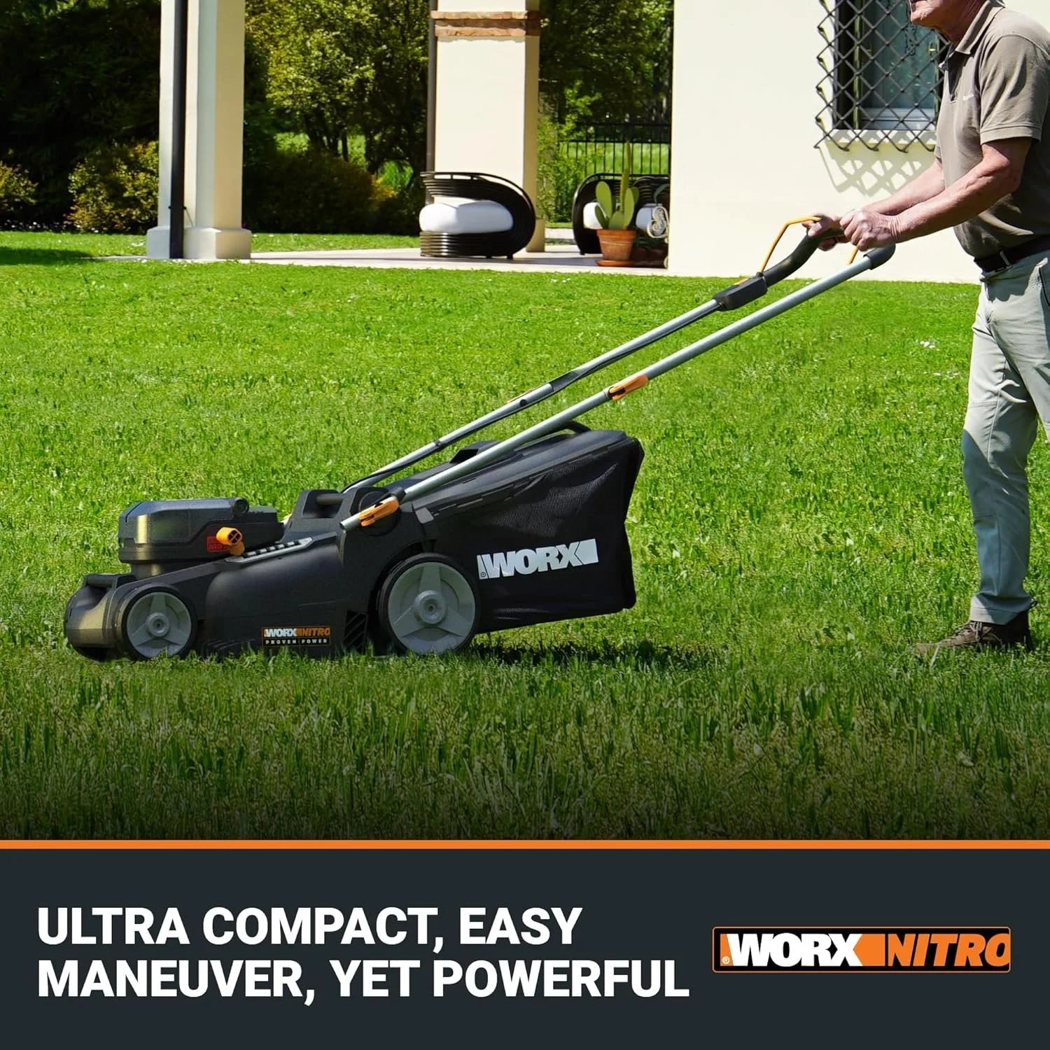WORX Nitro 40V 16″ Cordless Lawn Mowers w/Brushless Motor 2.0 &amp; Intellicut.