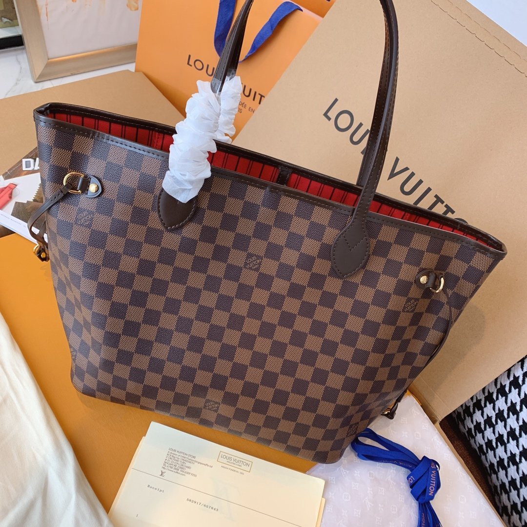 Pre-Loved LV NEVERFULL MM Damier Ebene Tote