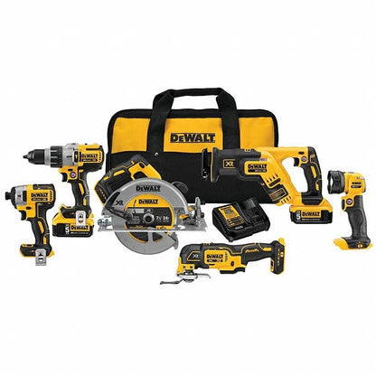 DEWALT Cordless Tool Combination Kit: 6 Tools, 20 V DC Volt, Battery Included, 20V MAX* XR®, 31AC52