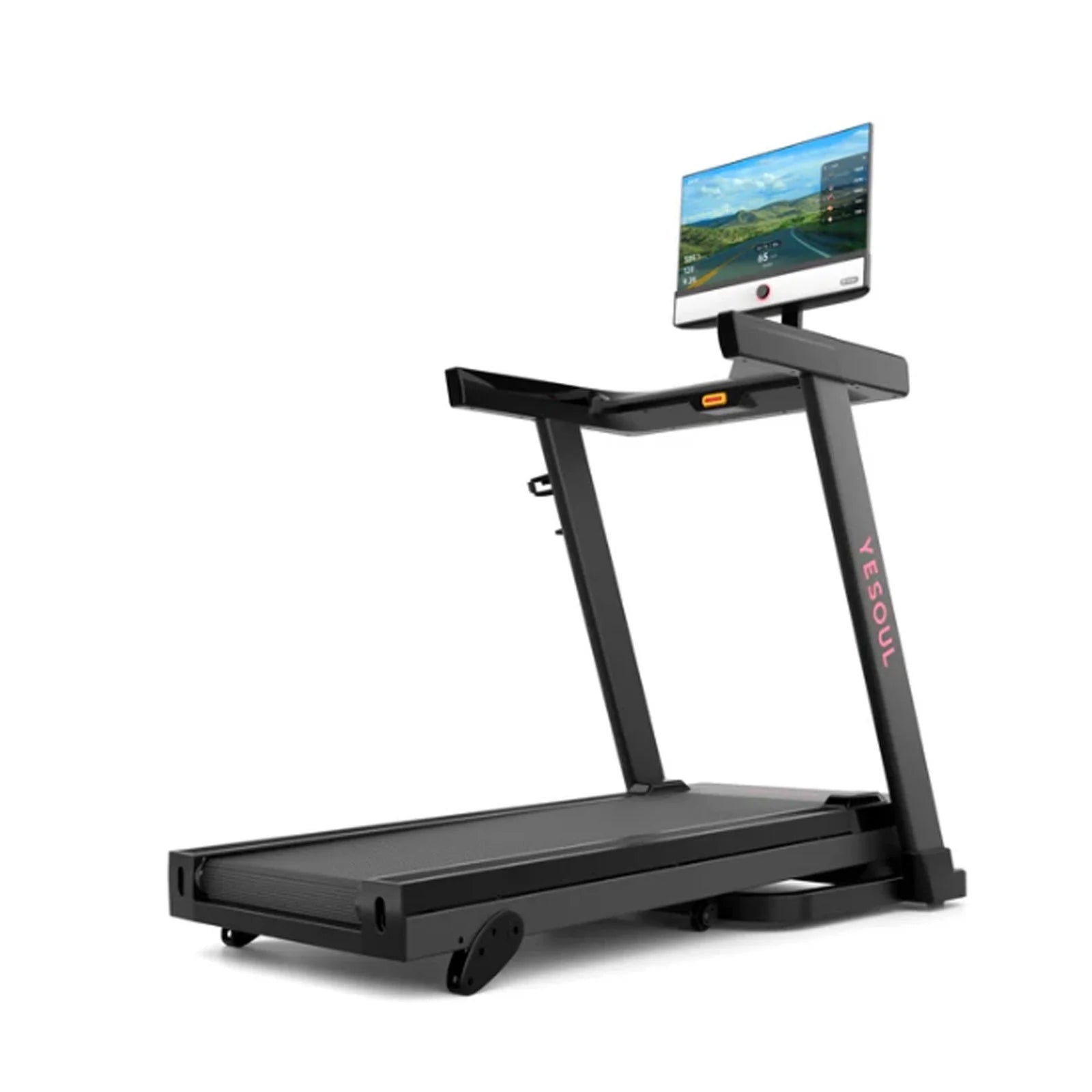 Yesoul T1M Plus Smart Folding Treadmill with 21.5 inch Touchscreen, Brushless Quiet Motor, 3-Level Incline, 9 Mph, App Sync &amp; Space-Saving Design for