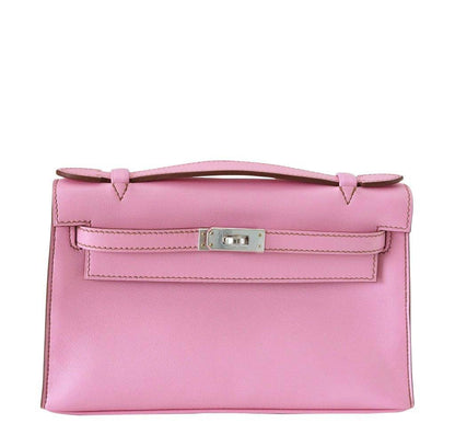 Hermes Kelly JPG Pochette 5P Pink Swift Leather Palladium Hardware