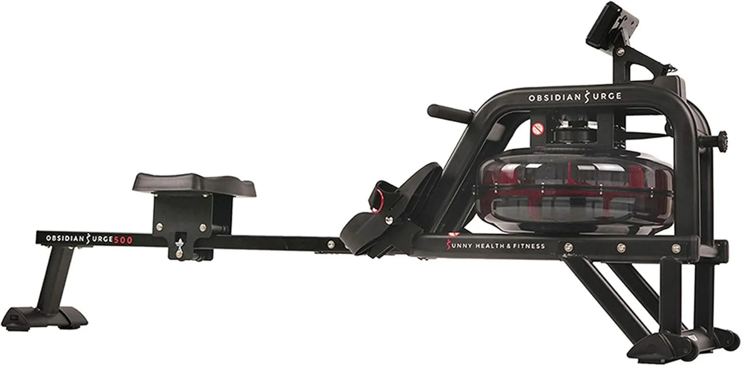 Sunny Health and Fitness Obsidian Surge Water Rowing Machines.