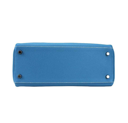 Hermes Kelly 28 Blue Jean Togo Leather Palladium Hardware