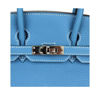 Hermes Birkin 25 Blue Jean Epsom Leather Palladium Hardware