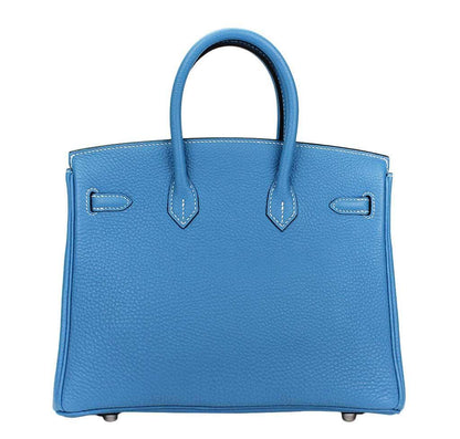 Hermes Birkin 25 Blue Jean Epsom Leather Palladium Hardware