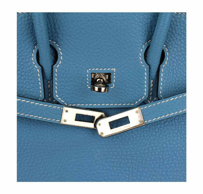 Hermes Birkin 25 Blue Jean Epsom Leather Palladium Hardware