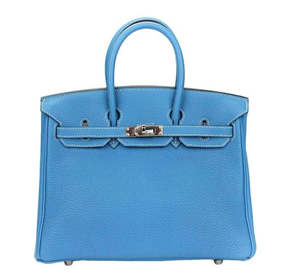 Hermes Birkin 25 Blue Jean Epsom Leather Palladium Hardware