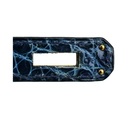 Hermes Kelly 32 Blue Roi Niloticus Crocodile Gold Hardware