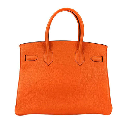 Hermes Birkin 30 Orange Togo Leather Palladium Hardware