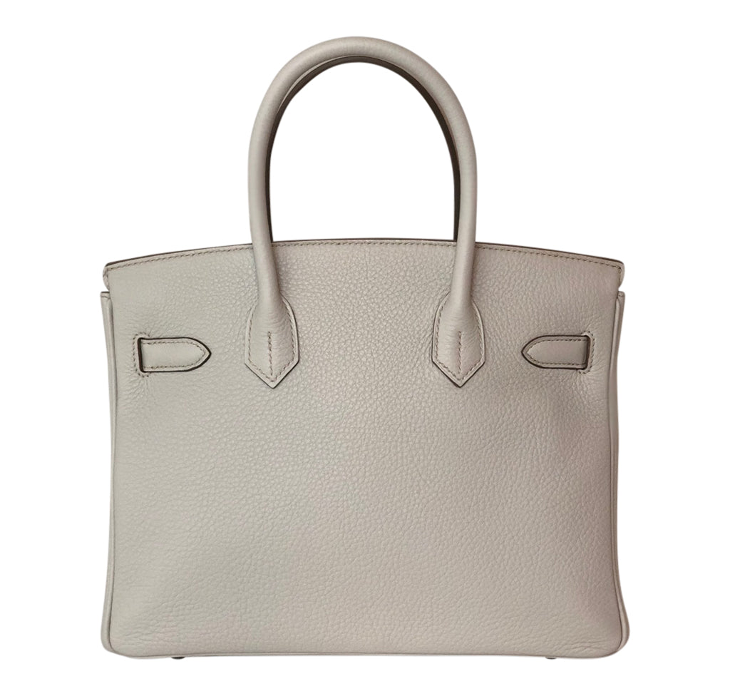 Hermes Birkin 30 Gris Perle Togo Leather Palladium Hardware