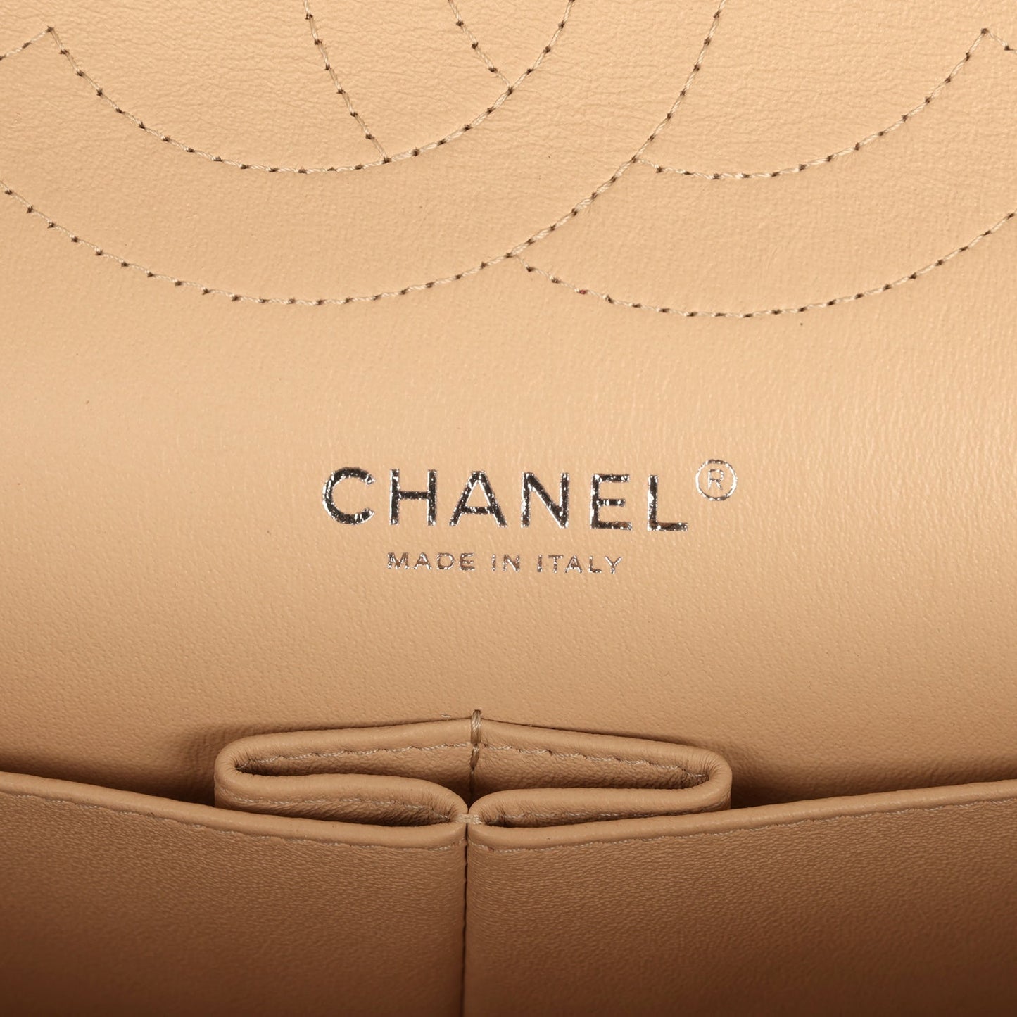 Pre-owned Chanel Jumbo Classic Double Flap Bag Light Beige Caviar Silver Hardware