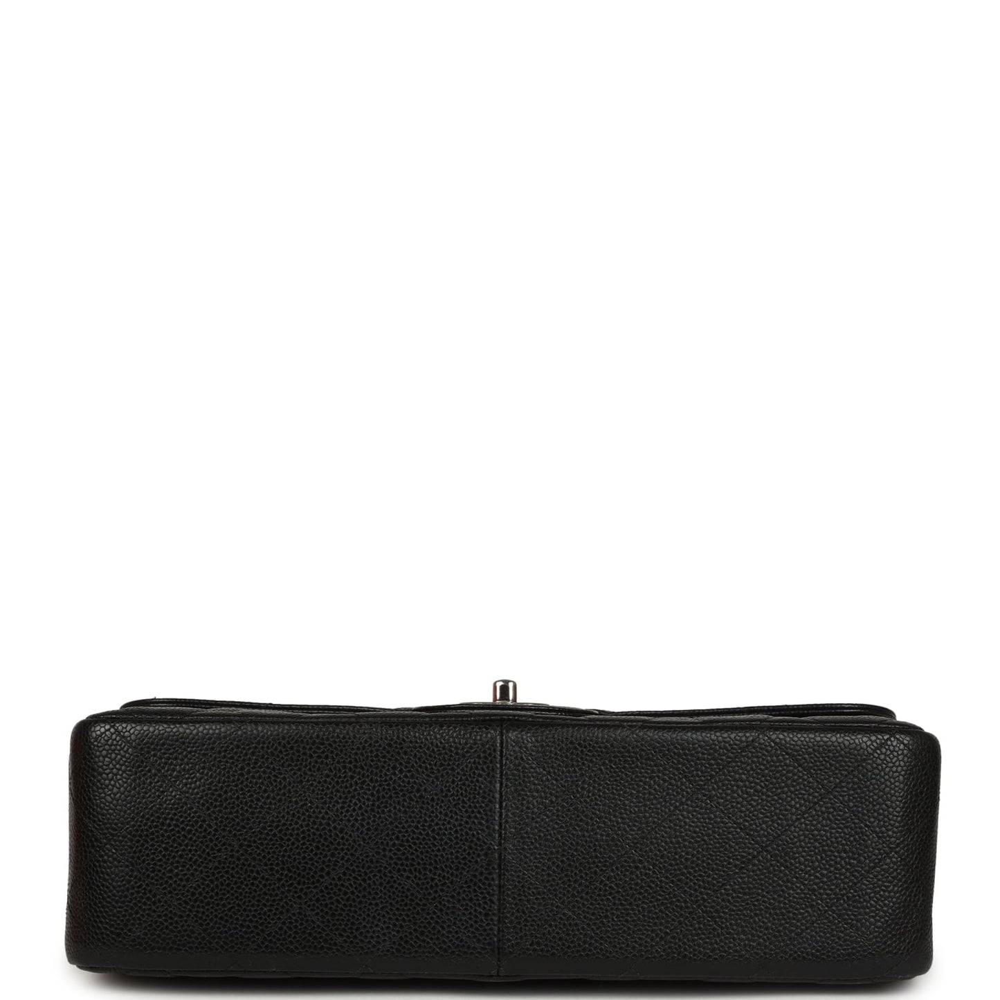 Pre-owned Chanel Jumbo Classic Double Flap Bag Black Caviar Silver Hardware